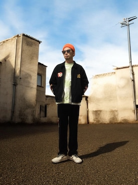 「アイテム（スウェット）」を使った、モミヒゲさん（メンズ・175cm）の秋コーディネート