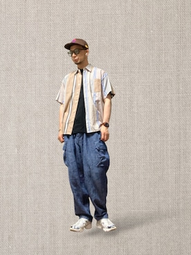 「NATAL DESIGN（ネイタルデザイン）のアイテム」を使った、モミヒゲさん（メンズ・175cm）の夏コーディネート