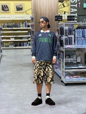 「PUMA（プーマ）のアイテム」を使った、モミヒゲさん（メンズ・175cm）の夏コーディネート