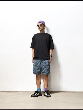 「アイテム（ニットキャップ/ビーニー）」を使った、モミヒゲさん（メンズ・175cm）の秋コーディネート