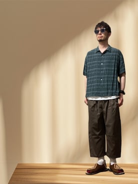 「GU（ジーユー）のアイテム（パンツ）」を使った、モミヒゲさん（メンズ・175cm）の秋コーディネート