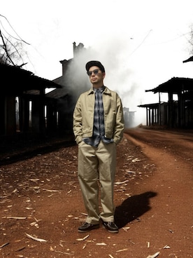 「アイテム（チノパンツ）」を使った、モミヒゲさん（メンズ・175cm）の秋コーディネート