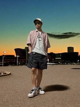 「アイテム（財布/小物）」を使った、モミヒゲさん（メンズ・175cm）の夏コーディネート