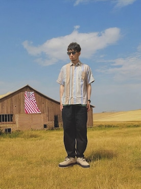 「VANS（バンズ）のアイテム」を使った、モミヒゲさん（メンズ・175cm）の夏コーディネート