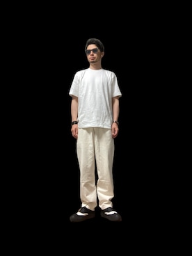 「CRIMIE（クライミー）のCLARENCE WINGTIP SNEAKER / CLARENCE ウィングチップ スニーカー（スニーカー）」を使った、モミヒゲさん（メンズ・175cm）の夏コーディネート