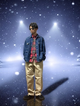 「アイテム（チノパンツ）」を使った、モミヒゲさん（メンズ・175cm）の冬コーディネート