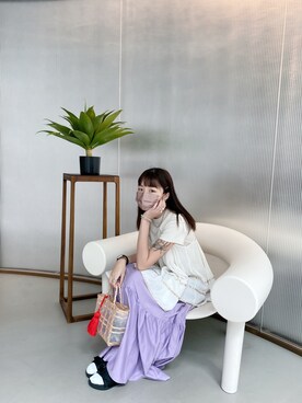 「niko and...（ニコアンド）のアイテム（かごバッグ）」を使った、tangppppppeieiei さん（レディース・168cm）の秋コーディネート