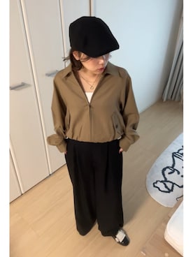 「アイテム（パンツドレス）」を使った、KAYAさん（レディース・153cm）の秋コーディネート