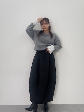 「レギュラー」｜「アイテム（スウェット）」を使った、KAYAさん（レディース・153cm）の冬コーディネート