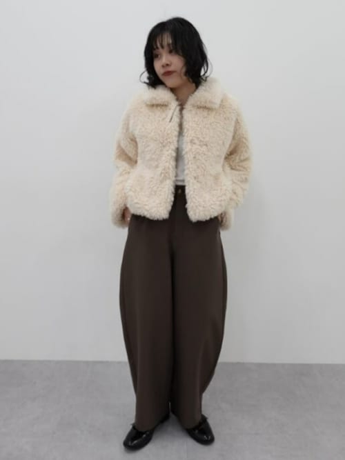 小さいサイズ ショート丈ボアジャケット 低身長さん・小柄女性（その他