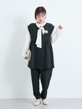 「アイテム（スーツセット）」を使った、KAYAさん（レディース・153cm）の冬コーディネート