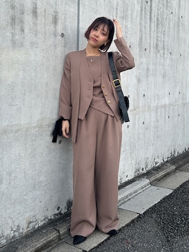 「アイテム（スーツセット）」を使った、KAYAさん（レディース・153cm）の冬コーディネート