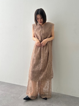 「アイテム（パンツドレス）」を使った、KAYAさん（レディース・153cm）の秋コーディネート