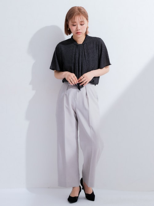 セール】小さいサイズ 麻調インタックワイドパンツ 低身長さん