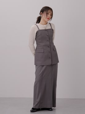 「ビスチェコーデ」｜「アイテム（スカート）」を使った、KAYAさん（レディース・153cm）の冬コーディネート