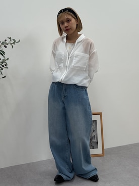 「レギュラー」｜「アイテム（ジャケット/アウター）」を使った、KAYAさん（レディース・153cm）の夏コーディネート