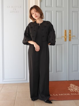 「アイテム（パンツドレス）」を使った、KAYAさん（レディース・153cm）の秋コーディネート