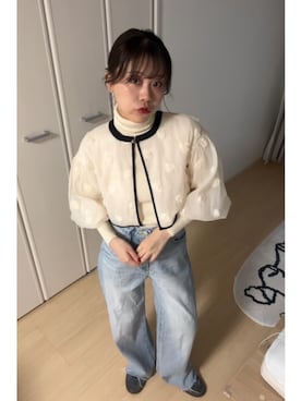 「アイテム（パンツドレス）」を使った、KAYAさん（レディース・153cm）の秋コーディネート