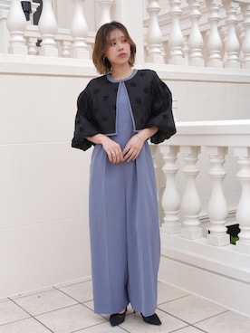 「アイテム（パンツドレス）」を使った、KAYAさん（レディース・153cm）の秋コーディネート