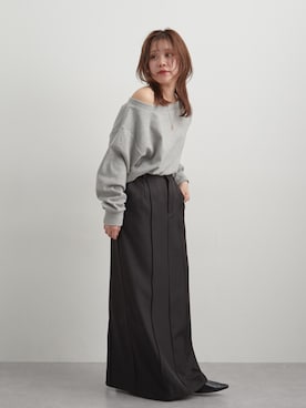 「レギュラー」｜「アイテム（スウェット）」を使った、KAYAさん（レディース・153cm）の冬コーディネート