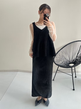 「アイテム（パンツドレス）」を使った、KAYAさん（レディース・153cm）の秋コーディネート