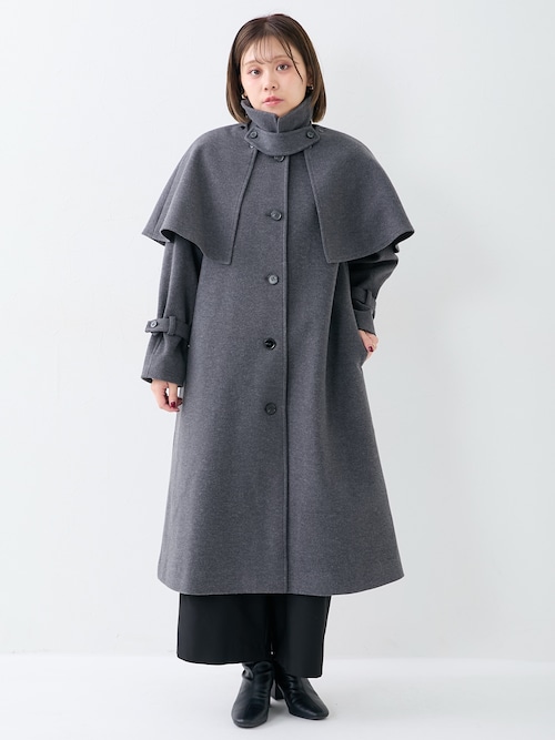 セール】小さいサイズ ケープ付ロングコート 低身長さん・小柄女性
