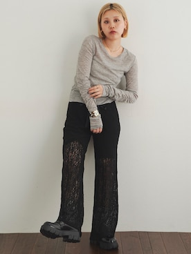 「Soiunique（スワユニーク）のアイテム（トップス）」を使った、KAYAさん（レディース・153cm）の春コーディネート