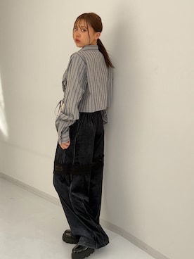 「TTOL（トール）のアイテム（パンツ）」を使った、KAYAさん（レディース・153cm）の秋コーディネート