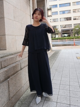 「アイテム（パンツドレス）」を使った、KAYAさん（レディース・153cm）の冬コーディネート