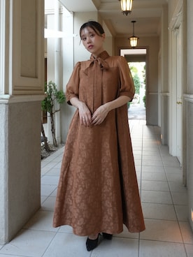 「アイテム（ドレス）」を使った、KAYAさん（レディース・153cm）の秋コーディネート