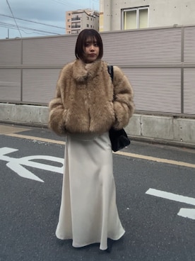 「アイテム（パンツドレス）」を使った、KAYAさん（レディース・153cm）の冬コーディネート