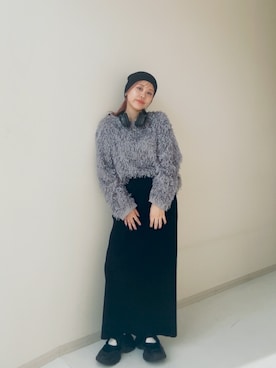 「メンズライクコーデ」｜「アイテム（スカート）」を使った、KAYAさん（レディース・153cm）の秋コーディネート