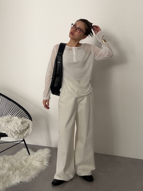 綿100％ゆるシルエット超ワイドデニムパンツ ［Soiunique］（デニム