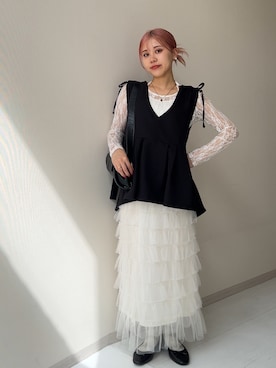 「ドレスアップ」｜「アイテム（ジャケット/アウター）」を使った、KAYAさん（レディース・153cm）の秋コーディネート