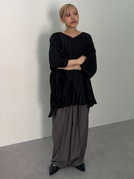 「アイテム（チュニック）」を使った、KAYAさん（レディース・153cm）の夏コーディネート