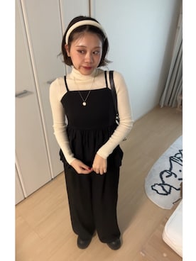 「アイテム（パンツドレス）」を使った、KAYAさん（レディース・153cm）の秋コーディネート