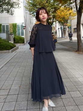 「アイテム（ドレス）」を使った、KAYAさん（レディース・153cm）の冬コーディネート