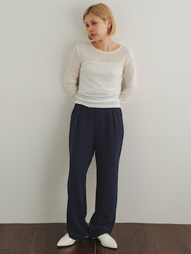 「Soiunique（スワユニーク）のアイテム（トップス）」を使った、KAYAさん（レディース・153cm）の春コーディネート