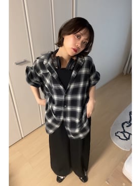 「アイテム（パンツドレス）」を使った、KAYAさん（レディース・153cm）の秋コーディネート