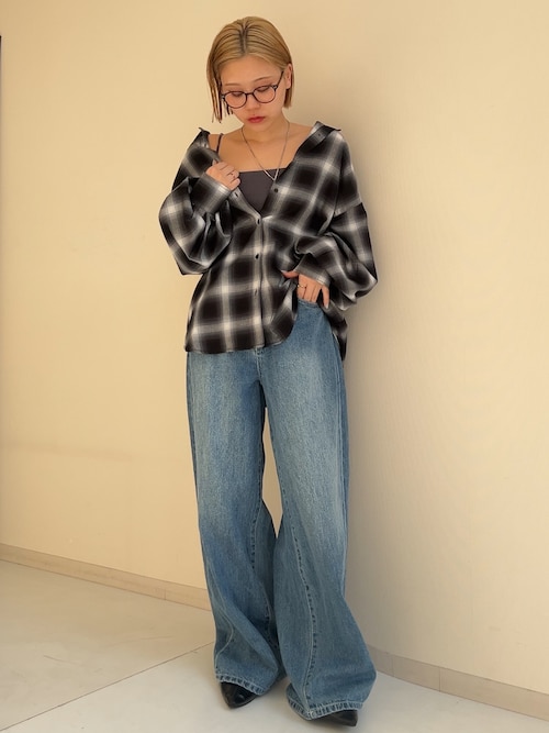 ブラウス シャツ オーバーサイズオンブレチェックシャツ　「Soiunique」 レディース オーバーサイズオンブレチェックシャツ ［Soiunique］ 通販
