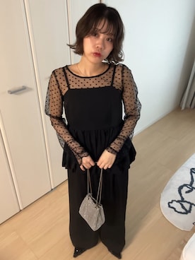 「アイテム（パンツドレス）」を使った、KAYAさん（レディース・153cm）の秋コーディネート