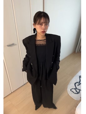 「アイテム（パンツドレス）」を使った、KAYAさん（レディース・153cm）の秋コーディネート