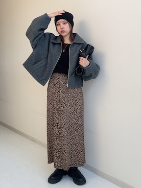 「レギュラー」｜「アイテム（スウェット）」を使った、KAYAさん（レディース・153cm）の秋コーディネート