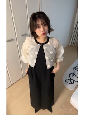 「アイテム（パンツドレス）」を使った、KAYAさん（レディース・153cm）の秋コーディネート