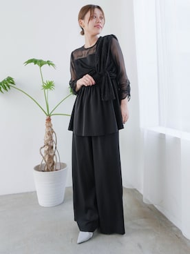 「アイテム（パンツドレス）」を使った、KAYAさん（レディース・153cm）の秋コーディネート