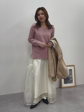 「カシミアニット」｜KAYAさん（レディース・153cm）の冬コーディネート
