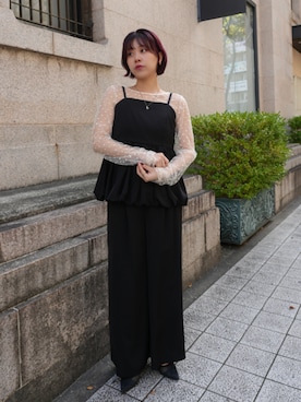 「アイテム（パンツドレス）」を使った、KAYAさん（レディース・153cm）の秋コーディネート