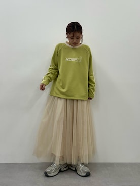 「レギュラー」｜「アイテム（スウェット）」を使った、KAYAさん（レディース・153cm）の冬コーディネート