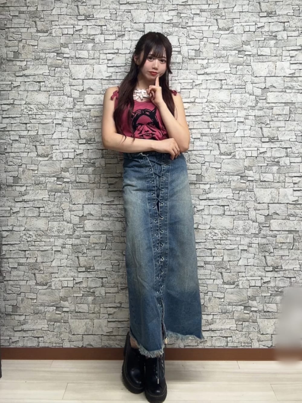 極美品♡HYSTERIC GLAMOR♡ダブルガール♡キャミソール♡緑♡FREE HYSTERIC GLAMOUR（ヒステリックグラマー）の「SEE NO EVIL