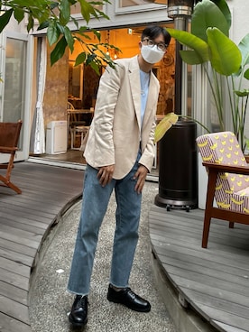 「COS（コス）のアイテム（ジャケット/アウター）」を使った、PAKUさん（メンズ・173cm）の夏コーディネート